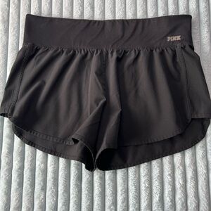 PINK Victoria's Secret Black Women's Athletic Shorts with Wide Waistband